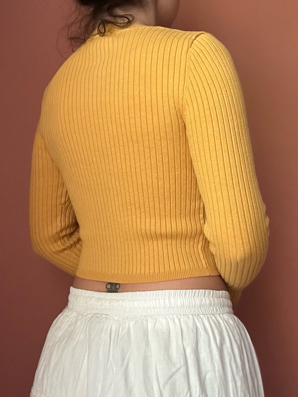 Forever 21 sunflower yellow ribbed cardigan - Picture 4 of 5